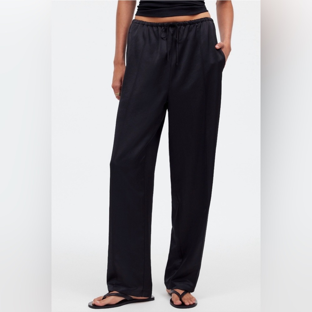 Madewell Pintuck Slim Satin Pants - Picture 4 of 8